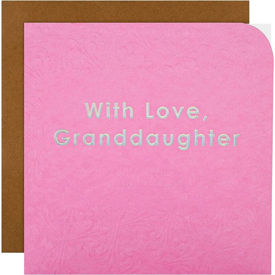 image 1 of Contemporary Patterned Design Braille Birthday Card for Granddaughter