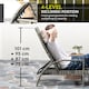 image 3 of Outsunny PE Rattan Sun Lounger, Garden Lounger with 4-Level Adjustable Backrest, Outdoor Sunbed with Retractable Footrest for Balcony, Beach, Patio, Mixed-grey | Grey | Grey