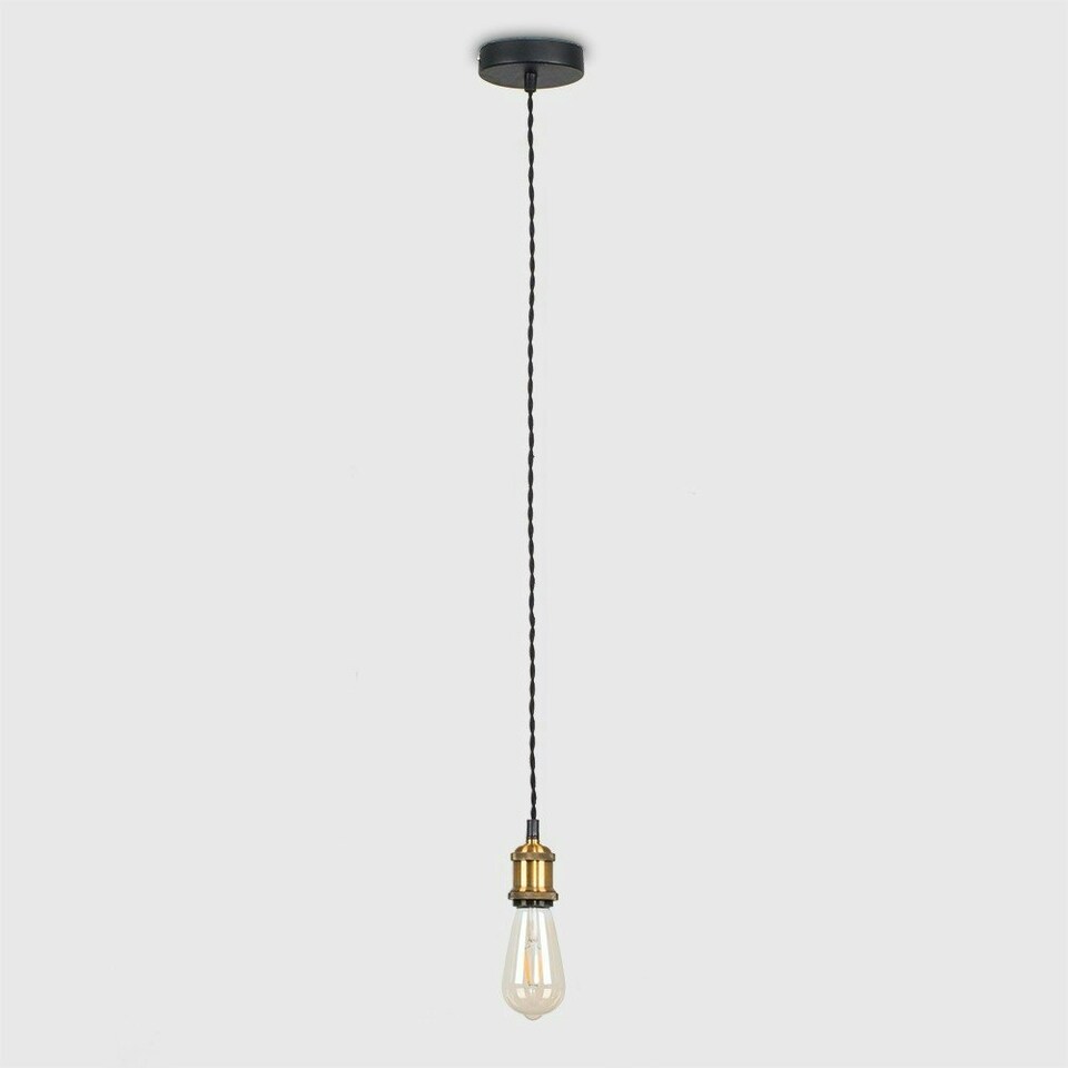 image 1 of ValueLights Industrial Steampunk Antique Brass Single Suspended Ceiling Pendant Light