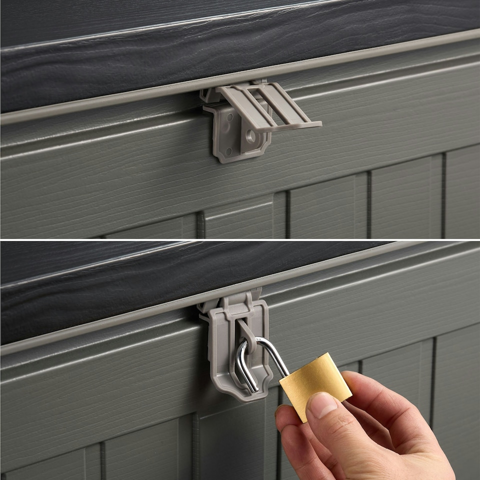 image 1 of VonHaus Garden Storage Box 190L Weatherproof with Lockable Lid | Grey | 1