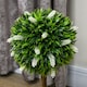 image 8 of HOMCOM Set of 2 Potted Artificial Plants Ball Tree with Flowers, Pink