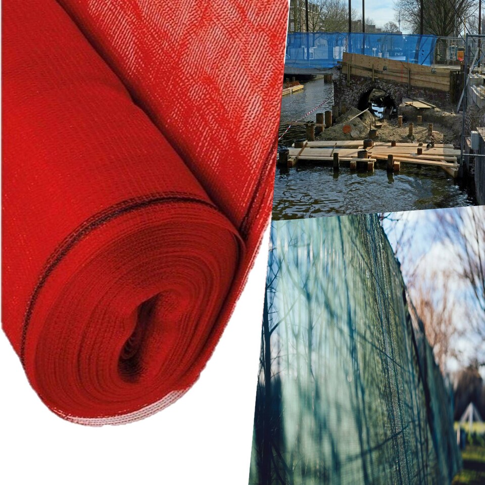 image 1 of Pegdev Red Temporary Fencing, Heavy Duty UV Stabilised Polyethylene Mesh (9m)