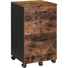 Rolling File Cabinet with 2 Drawers for A4 and Letter Documents, Mobile Office Storage Unit