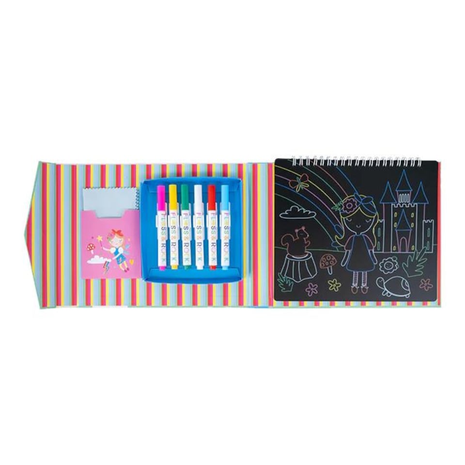 image 1 of Wipeable Chalk Board Sketchbook - Rainbow Fairy