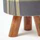 image 4 of Homescapes Grey and Yellow Tall Tartan Fabric Stool with Legs | Grey | 32 x 32 x 42 cm