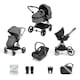 image 1 of Atom 3-in-1 Travel System & Astral Car Seat – Birth to 22kg, Compact, Lightweight and Convertible, Changing Bag, Rain Cover and Cup Holder (Graphite Grey)