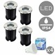image 1 of ValueLights Sussex Walkover Light Brushed Silver Walkover Light and GU10 Spotlight LED 5W Warm White 3000K Bulb