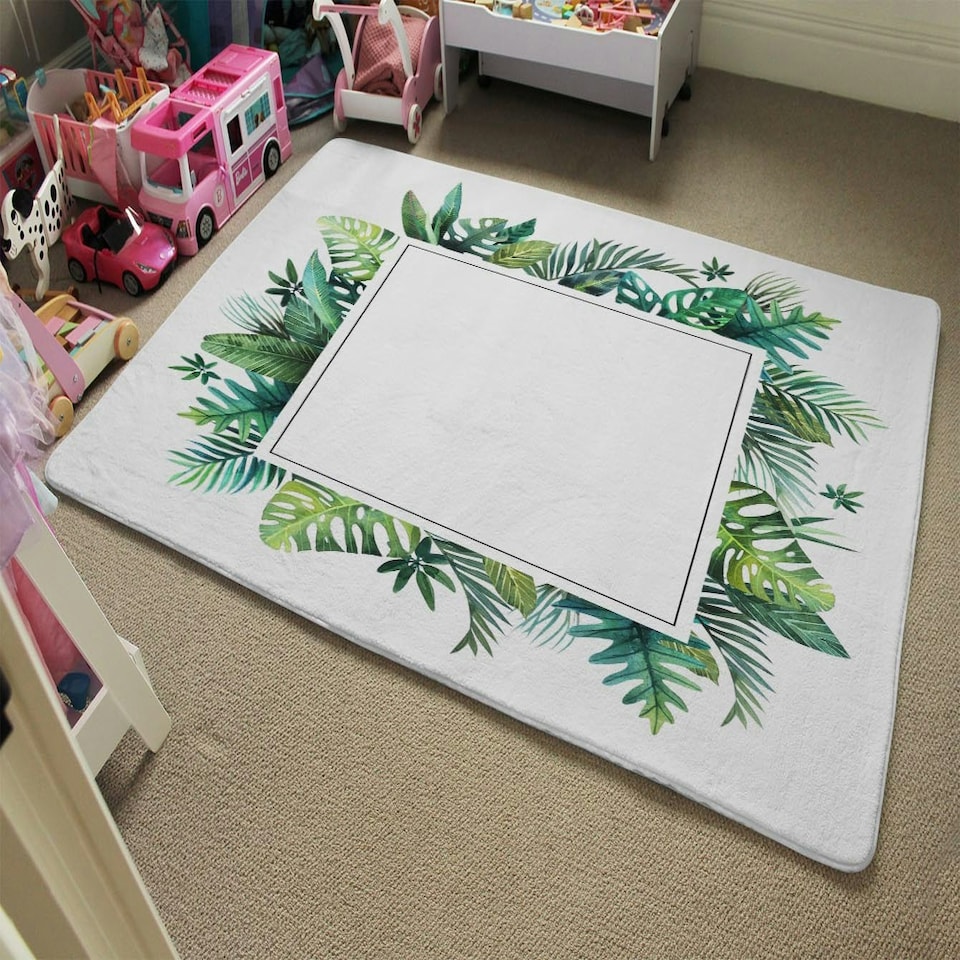 image 1 of Square Botanical Border (Rug) Multi | Small: 60x110cm
