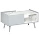 image 6 of HOMCOM Two-Tone Coffee Table Marble Effect w/ Storage Wood Legs Home Furniture Grey