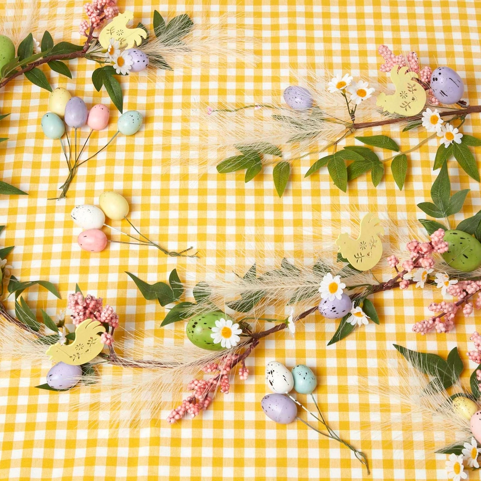 image 1 of Homescapes Spring Easter Egg, Hen and Berries Garland