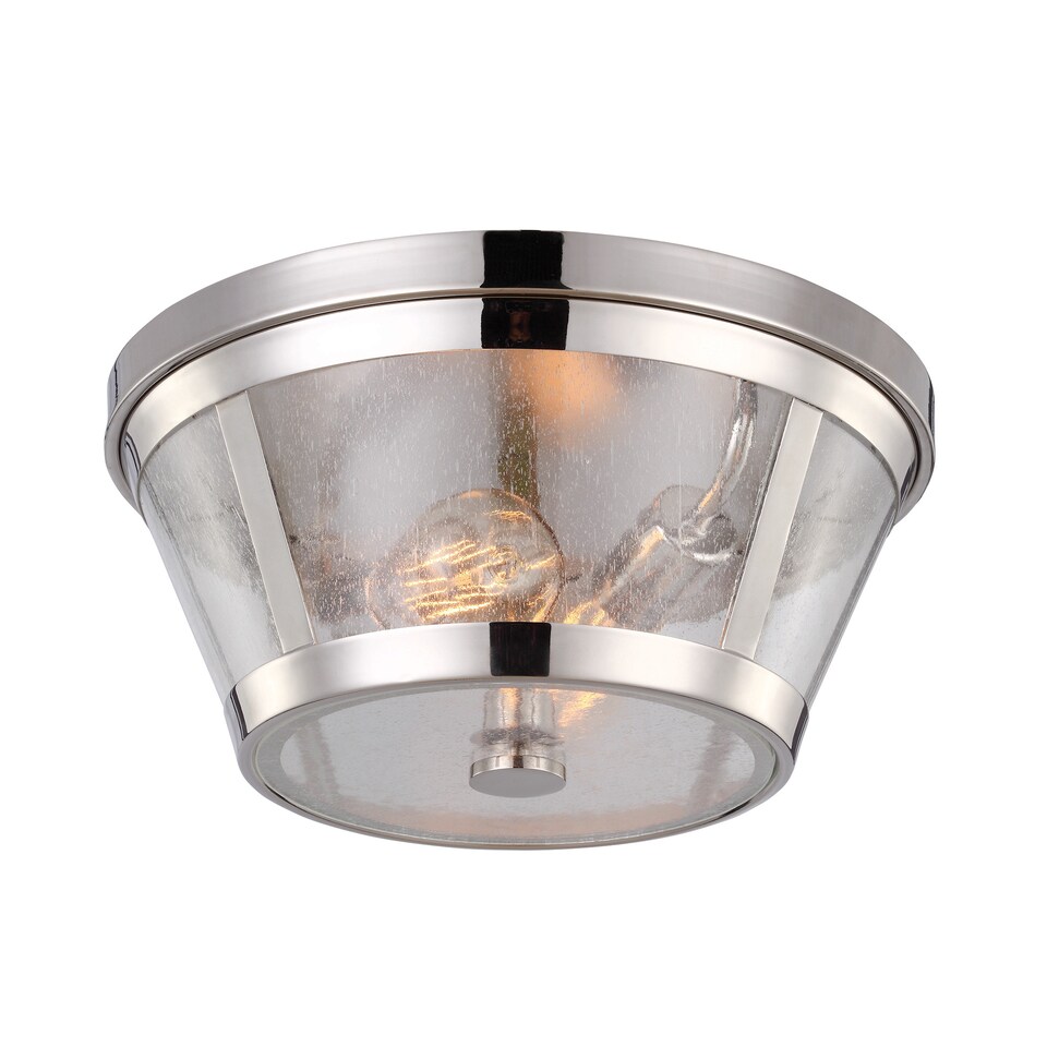 image 1 of Harrow 2 Light Flush Mount Ceiling Light Polished Nickel, E27