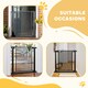 image 10 of PawHut Pressure Fit Safety Gate for Stairs w/ Auto Close 75-82 cm - Black