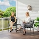 image 2 of Outsunny 3 PCS Rattan Bistro Set with Cushions Coffee Table and Chairs