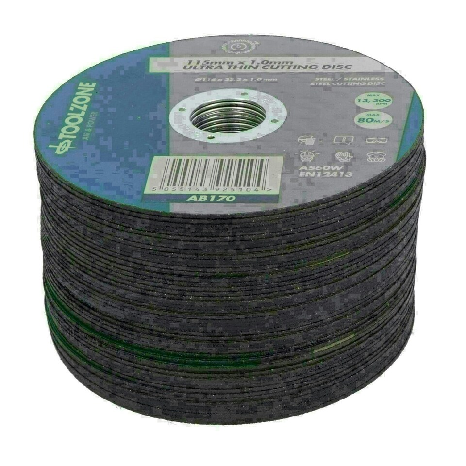 image 1 of Ultra Thin Cutting Discs 115mm (4.5in) x 1.0mm for Stainless Steel Metal 50pc
