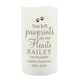 image 2 of Personalised Pawprints On Our Hearts LED Candle Cream