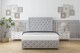 image 2 of Sloomy Vienna Silver Plush Divan Bed Base 2 Drawers Left Side With 54 Inch Floor Standing Headboard & 12 Inch Matching Footboard | Silver | Silver | Super King | 1