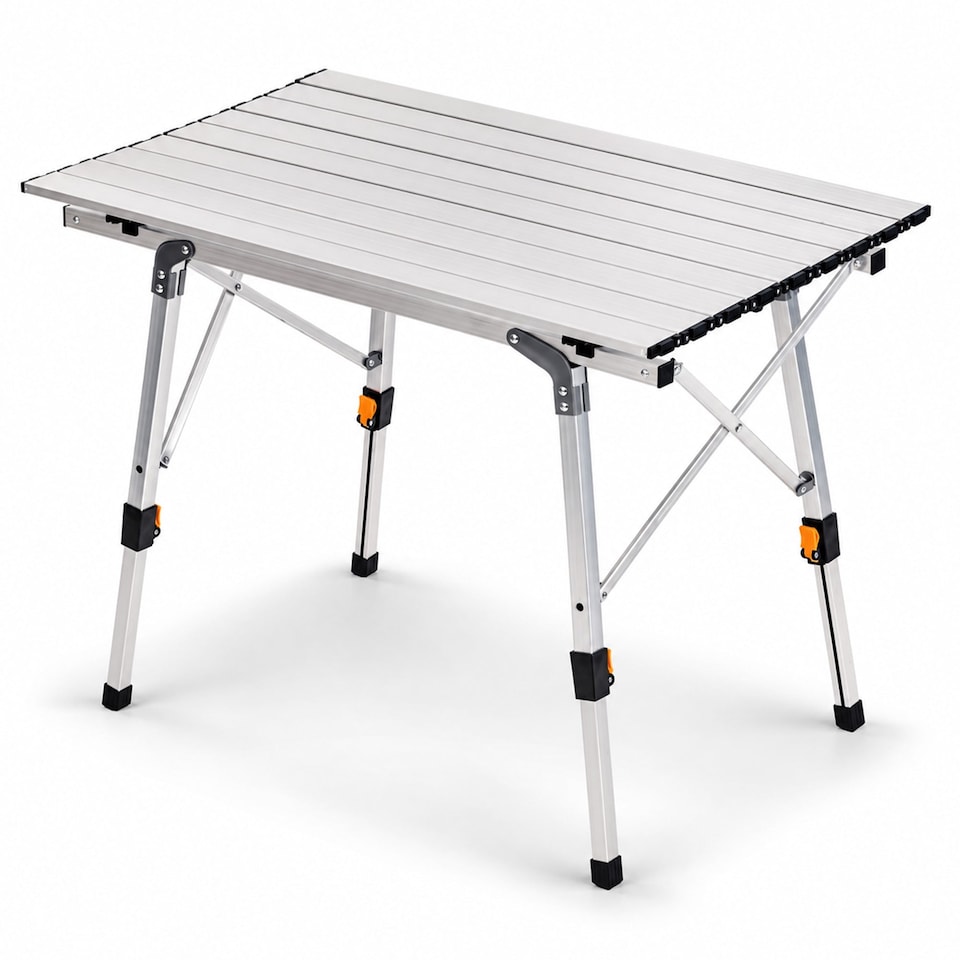 image 1 of 3ft Adjustable Portable Folding Outdoor Aluminium Camping Kitchen Work Top Table | Silver