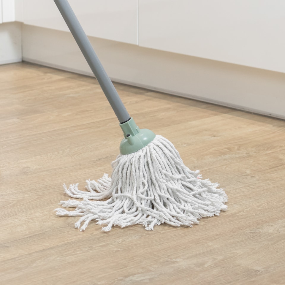 image 1 of JVL String Mop with 2 Replacement Heads, Green