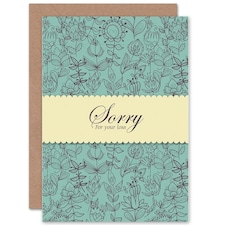 Bereaved Sorry For Your Loss Floral Pattern Sympathy Card