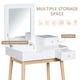 image 5 of HOMCOM Dressing Table Vanity Desk Flip-up Mirror 2 Drawers, White