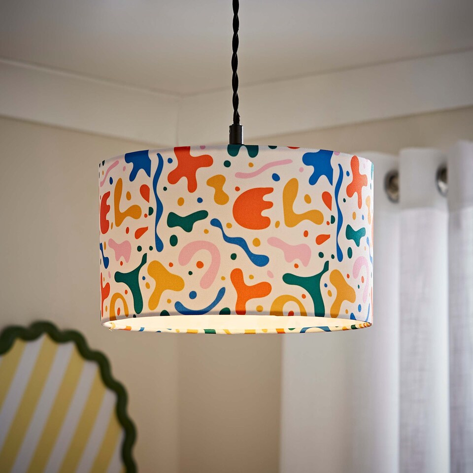 image 1 of ValueLights Kids Bright Abstract Easy Fit Ceiling Light Shade and Bulb