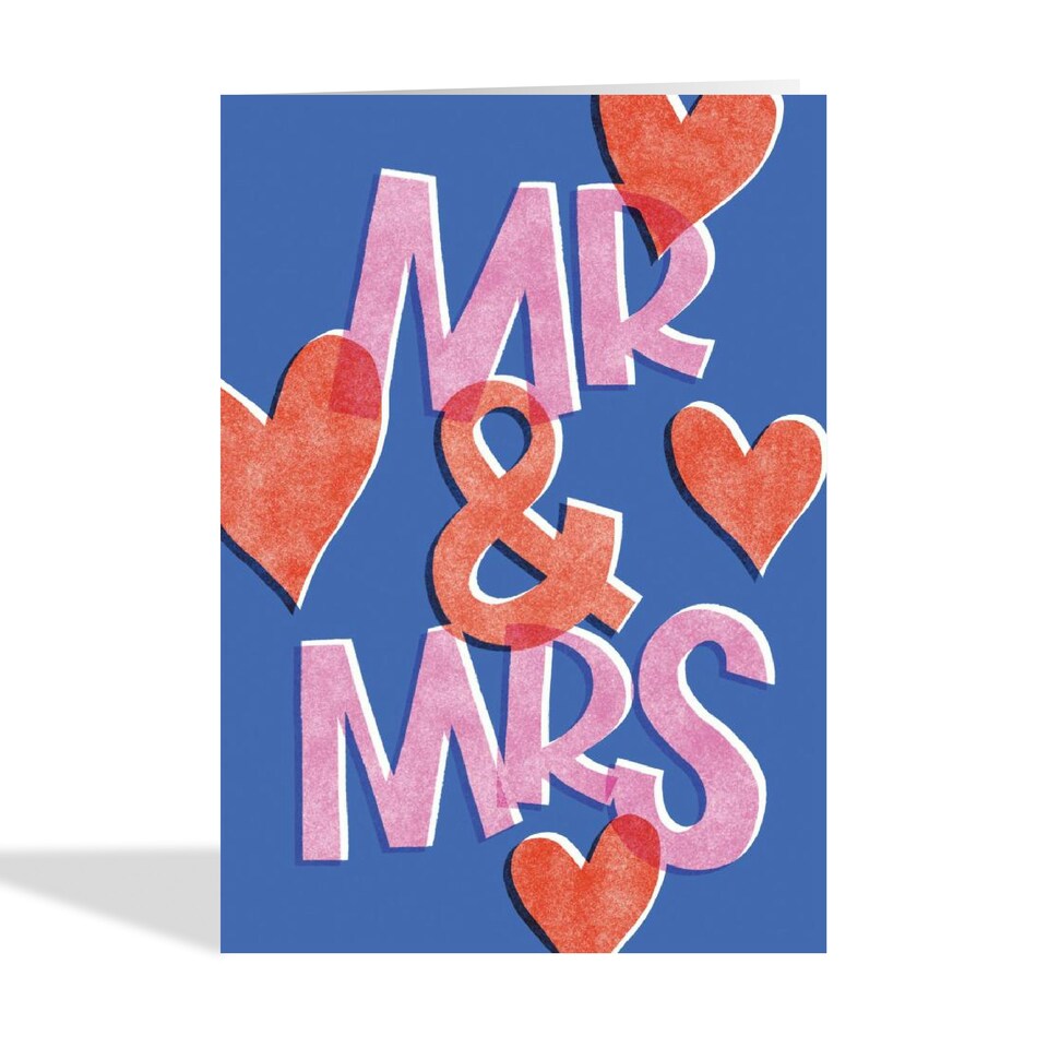 image 1 of Cute Mr & Mrs Wedding Card