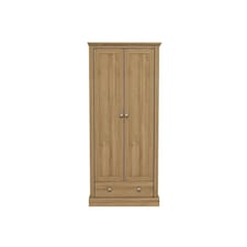 Devon 2 Door Wardrobe - Particle Board - L56 x W79.7 x H181.5 cm - Oak Brown