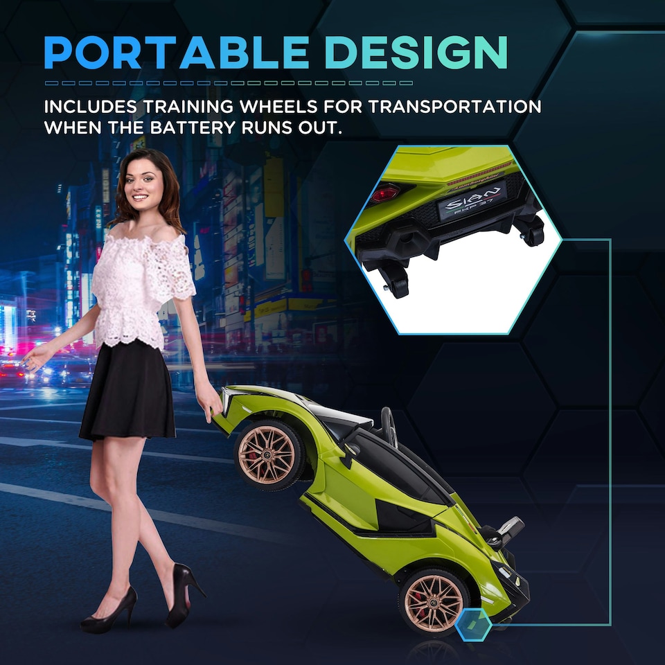 image 1 of HOMCOM Lamborghini SIAN 12V Electric Car for Kids w/ Remote Control