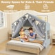 image 5 of COSTWAY Kids Play Tent 3-4 Kids Large Play Tent House Grey Grey