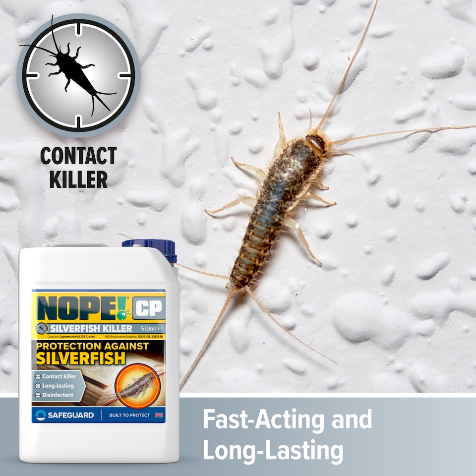 image 1 of NOPE CP Silverfish Killer (5 Litre) Fast-acting, Odourless, Stainless Silverfish Treatment and Repellent for the Home.