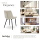 image 7 of Dining Chair Monroe - padded, velvet look, ergonomic seat, black steel legs - Set of 4 Cream