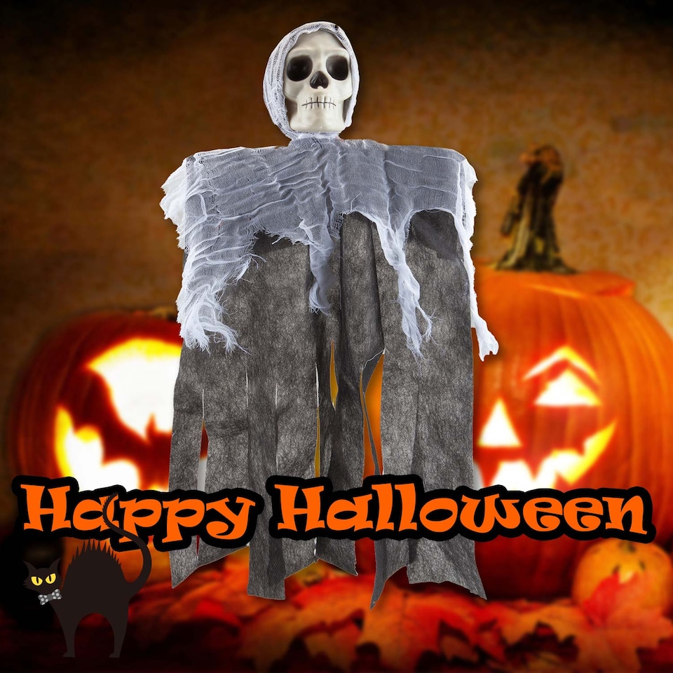 image 1 of PMS Hanging Skull Halloween Decoration - 35 x 23.2 cm