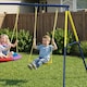 image 8 of AIYAPLAY Kids Swing Set with Double Swings, Metal Frame, 150kg Capacity | Multi | Blue and yellow frame, multicolour seat | 265L x 160W x 178H cm
