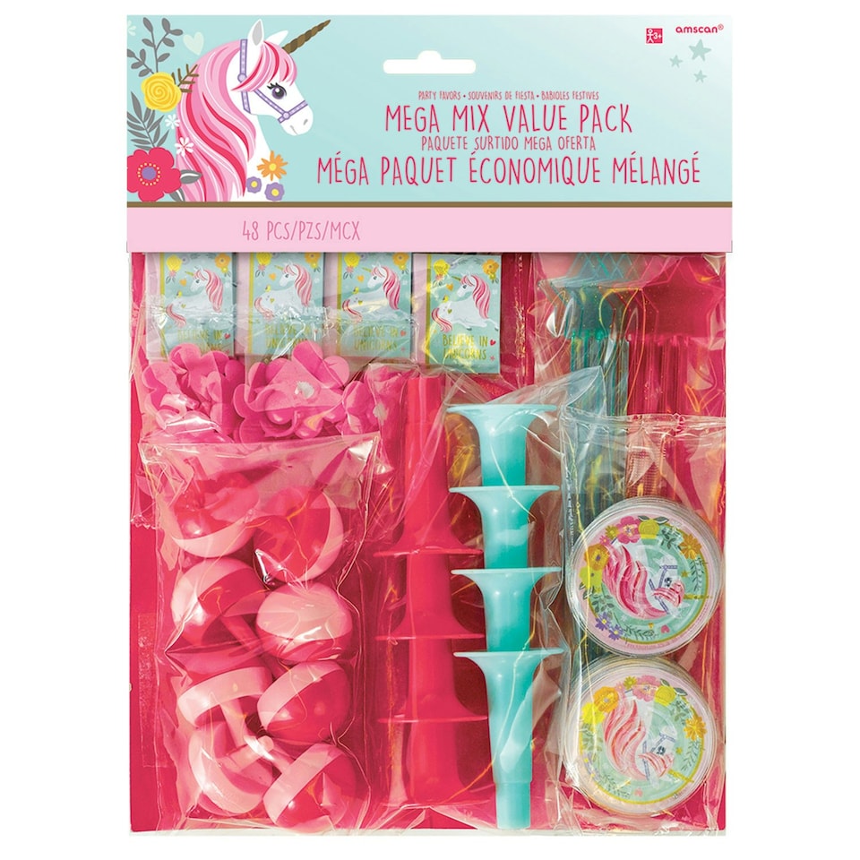 image 1 of Amscan Magical Unicorn Party Favours (Pack of 48) - Multicoloured - One Size