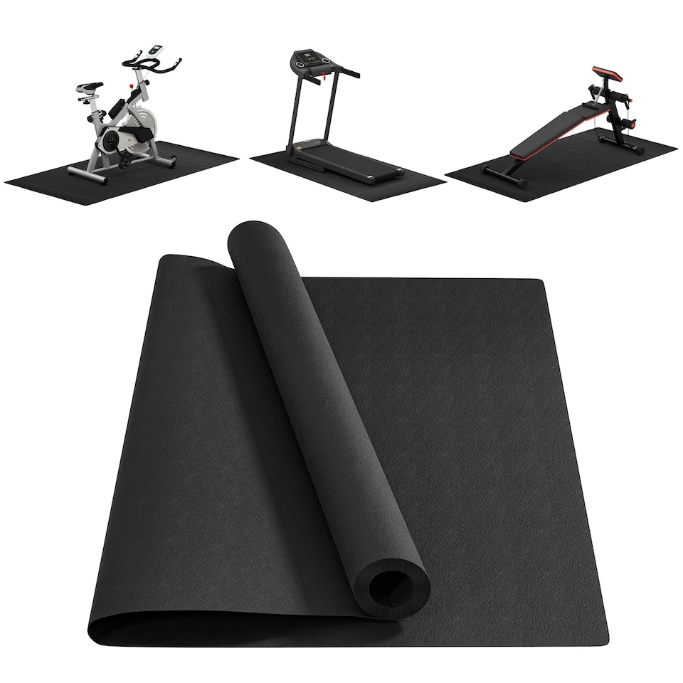 image 1 of HOMCOM Thick Equipment Mat Gym Exercise Fitness Workout Tranining Bike Protect