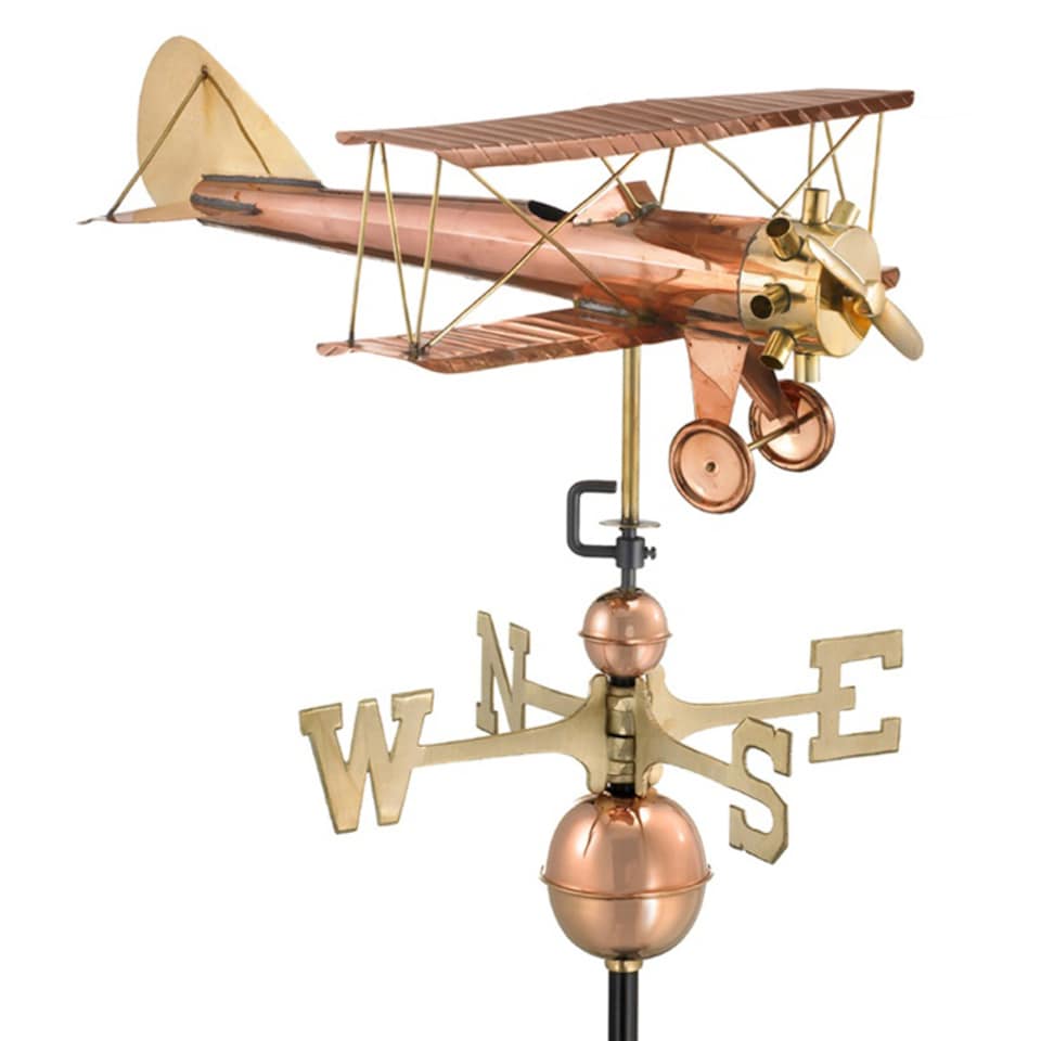 Farmhouse Copper Bi plane Weathervane - H78 x W58 x L56 cm
