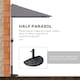 image 3 of Outsunny 2.3m Garden Balcony Half Round Umbrella Metal Parasol Umbrella Grey