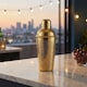 image 2 of Gold Metal Barware Set Cocktail Shaker Ice Bucket Wine Cooler Tongs Double Wall | Gold | Cocktail Shaker Set