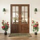 image 2 of HOMCOM Artificial Rose Tree Set of 2 with 344 Silk Leaves & 17 Flowers | Black | Red | One Size