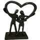 image 3 of Our Shared Heart - Cast Iron Couple Sculpture  A Beautiful Emblem of United Love & Devotion Profound Connection Shared Journey Loving Couple Gift Present