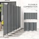 image 5 of Outsunny Garden Privacy Screen Foldable 6 Panel Room Divider, Dark Grey