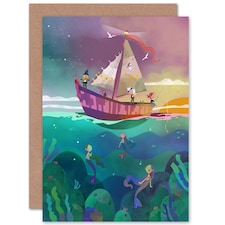 Pirates Mermaids Kids Birthday Child Kids Card