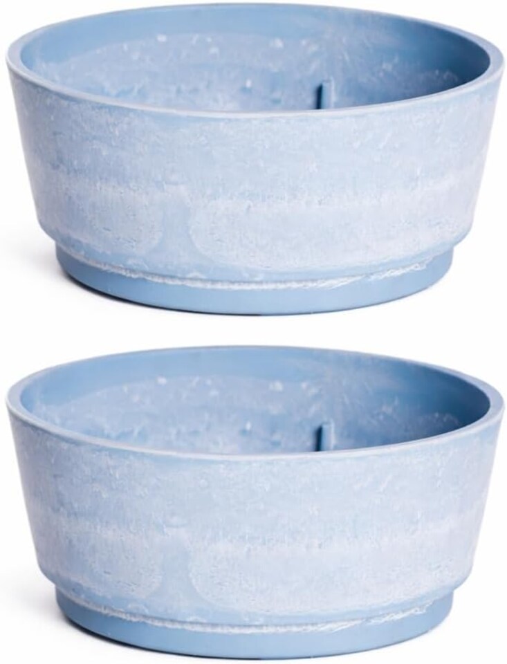 image 1 of Caesar Marble Effect Sky Blue Bowl (34.5cm) x 2 | Blue | 2
