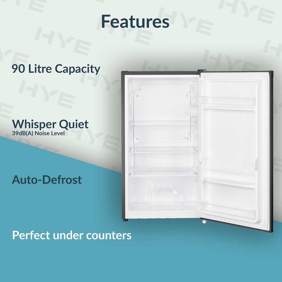 image 1 of HYE Under Counter Fridge 48cm Freestanding Larder 90 Litre - Silver RF01UCF88S01