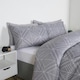 image 3 of OHS Isaac Geometric Reversible Print Duvet Cover and Pillowcase Bedding Set, Double - Grey