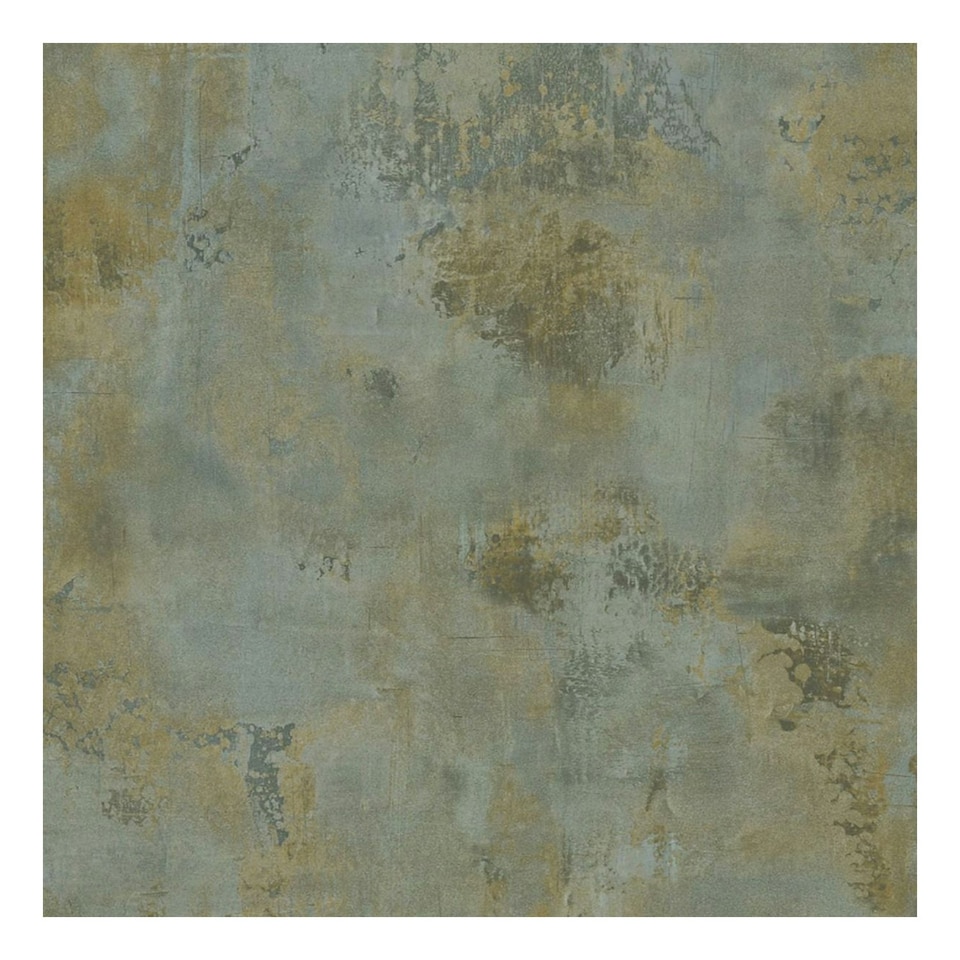 image 1 of Grandeco Galvanised Metal Effect Textured Wallpaper - Blue/Green - 10.5m x 53cm | Blue