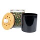 image 2 of Strawberry Thief Food Waste Caddy - Metal 2L Green Decorative Kitchen Compost Bin