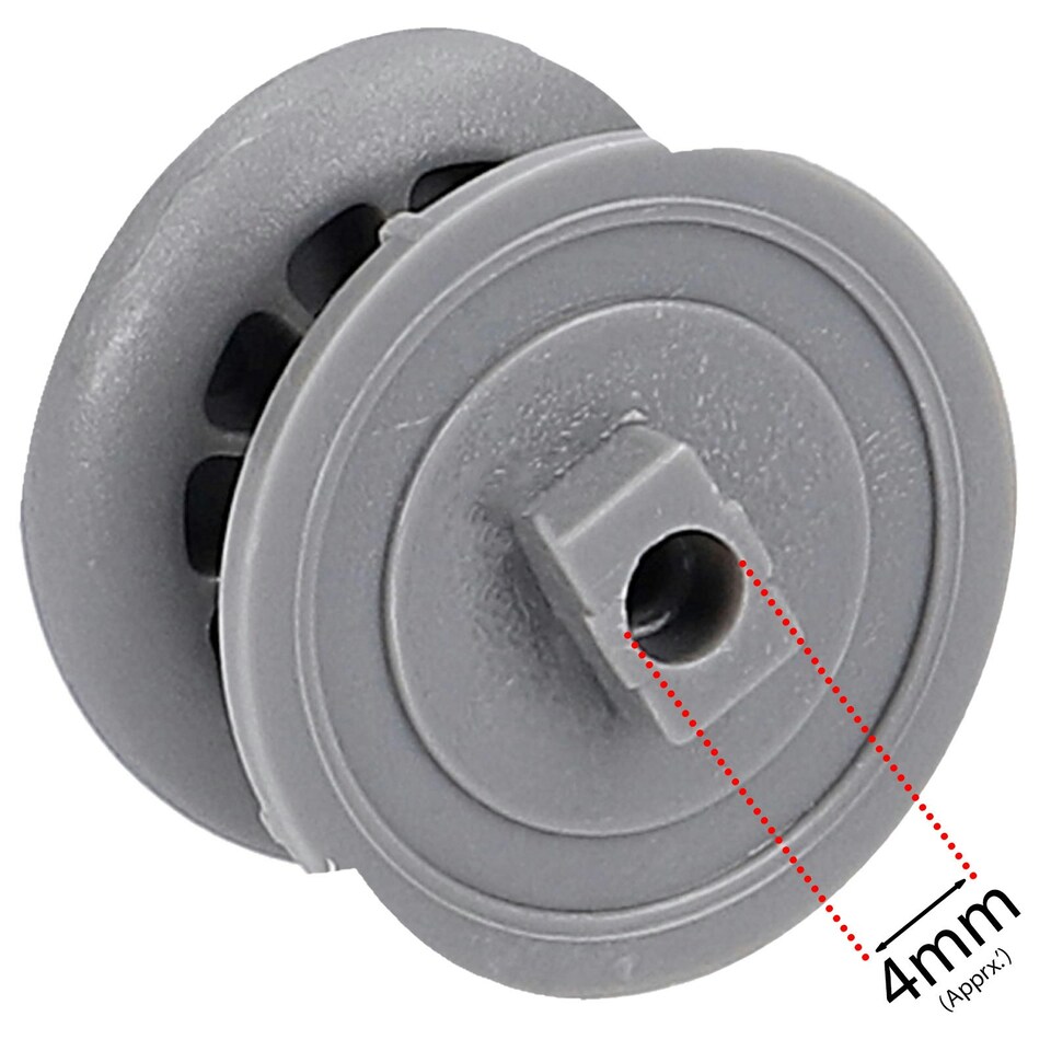 image 1 of SPARES2GO Guide Support Rail Basket Wheel for Kenwood Dishwasher KDW45 KDW60 KID45 KID45 KID60