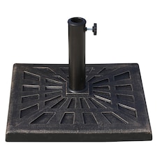 15KG Outsunny Garden Patterned Umbrella Stand Holder Parasol Base Stand 15kg | Bronze | Bronze
