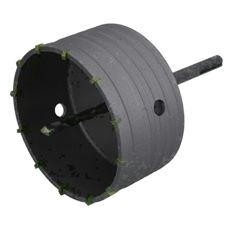 image 1 of 110mm Metric Core Drill with SDS Plus Arbor + Pilot Drill Brick Stone Cutter